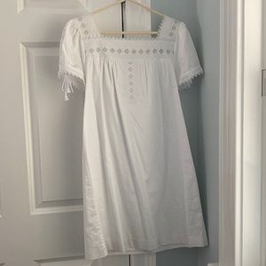 Madewell White Eyelet Shift Dress